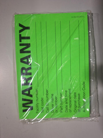 Battery Warranty Stickers 25 PACK
