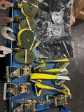 BA PROD CARRIER TIE DOWN SYSTEM 18' STRAPS W/SNAP HOOKS -RATCHET W/CHAIN FORGED "D" RINGS KIT   PN: 38-218D