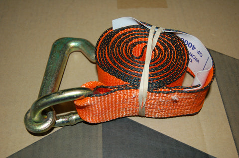 BA PRODUCTS RED STRIPE 2" STRAP WITH MINI "J" HOOKS 8 FT LENGTH PN: V38-5J