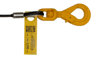 OUT OF STOCK - BA PRODUCTS 7/16" X 100' 6/36 WIRE ROPE WITH SELF LATCHING HOOK  PN: 436-716100LH