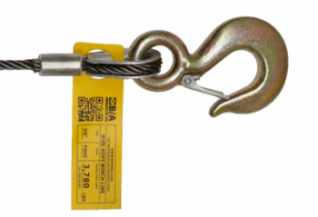 BA PROD 3/8" X 75 FEET 6X36 WIRE ROPE WITH 3  TON ALLOY HOOK NON-SWIVEL
